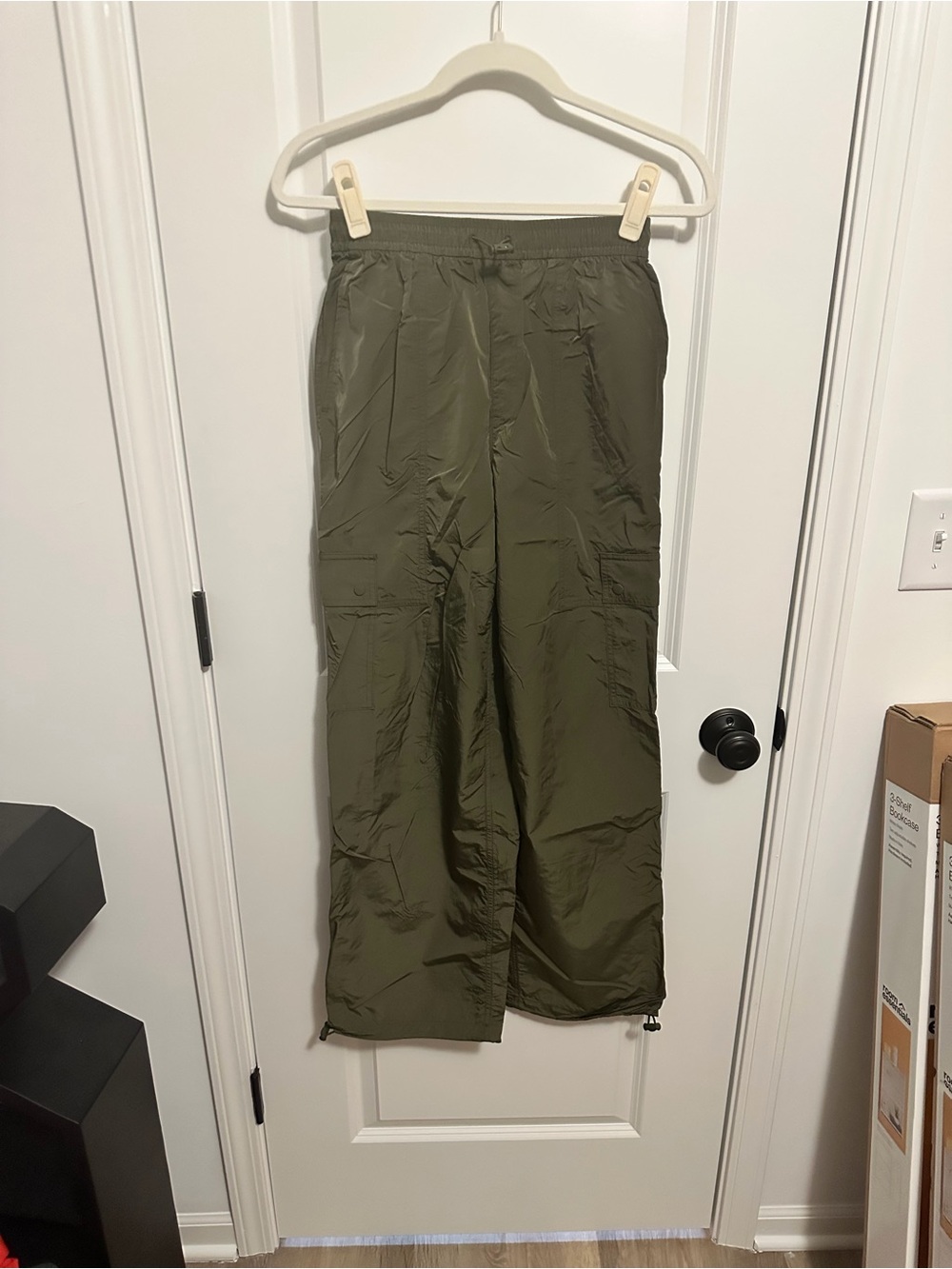 PINK Victoria's Secret Olive Green parachute Cargo Pants.